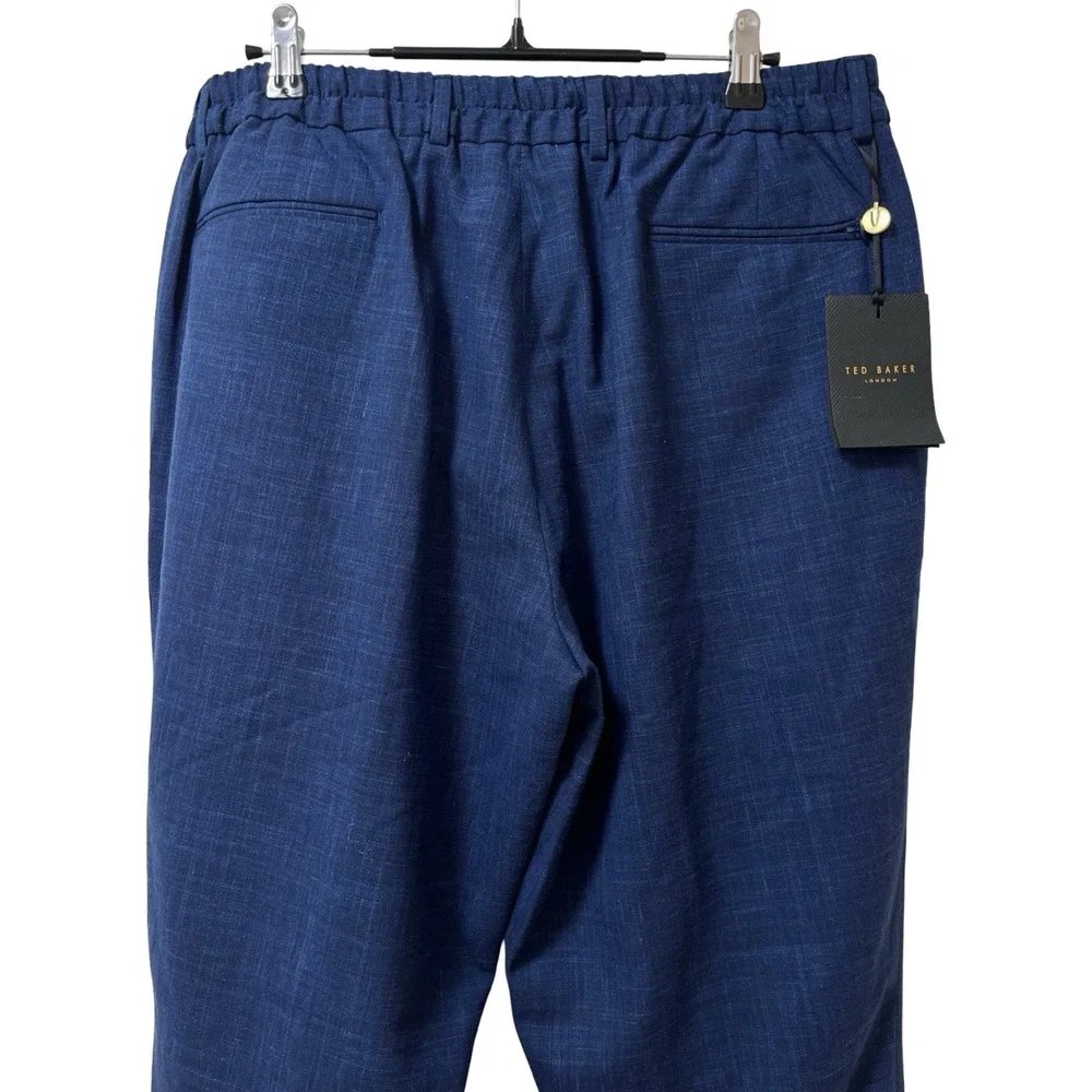 Ted Baker London Mens Roger Slim Fit Wool Blend Pants Size 38 Navy‎ Trousers NWT